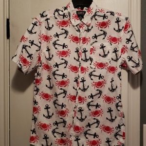 Beach themed button down